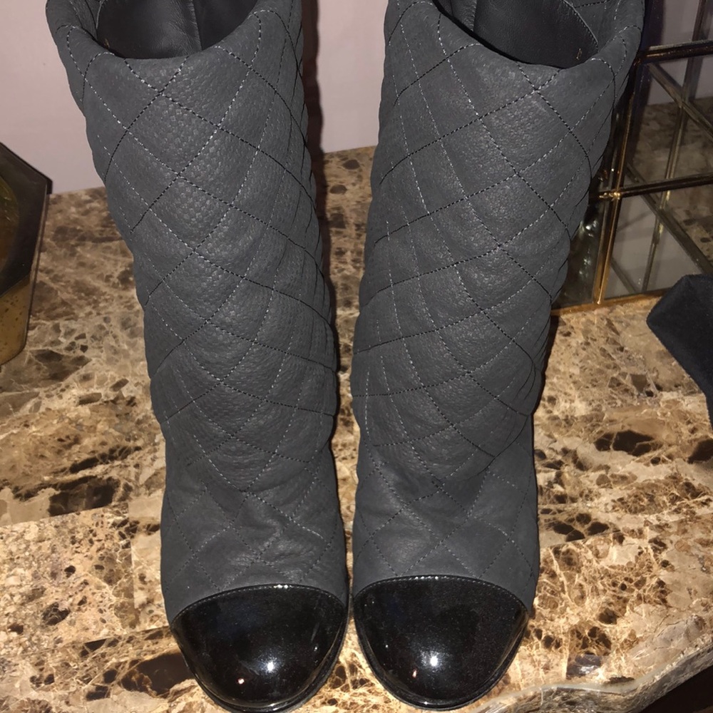 Chanel quilted booties